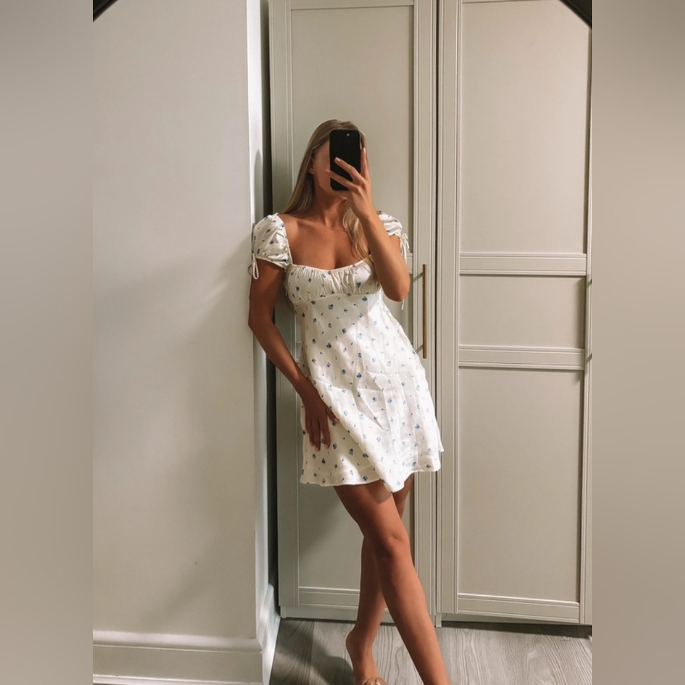 Zara Satin floral print dress